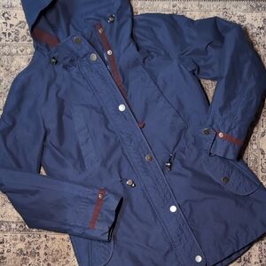 Giacca High Quality Heavyweight Navy Blue Jacket with Red Accents